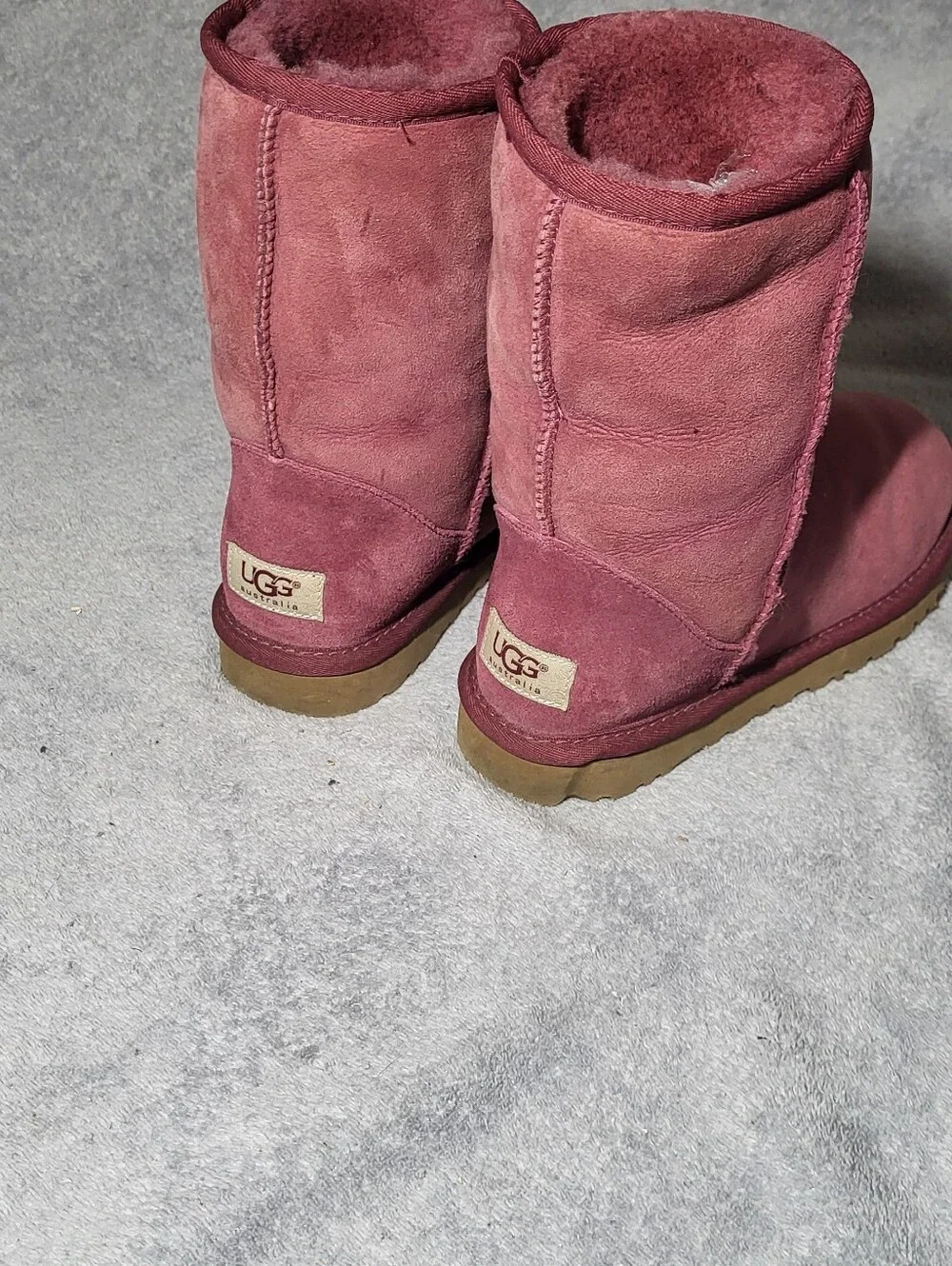 UGG Australia 5825 Pink Sheepskin Lined Mid-Calf Pull On Boots US 5 EU 36